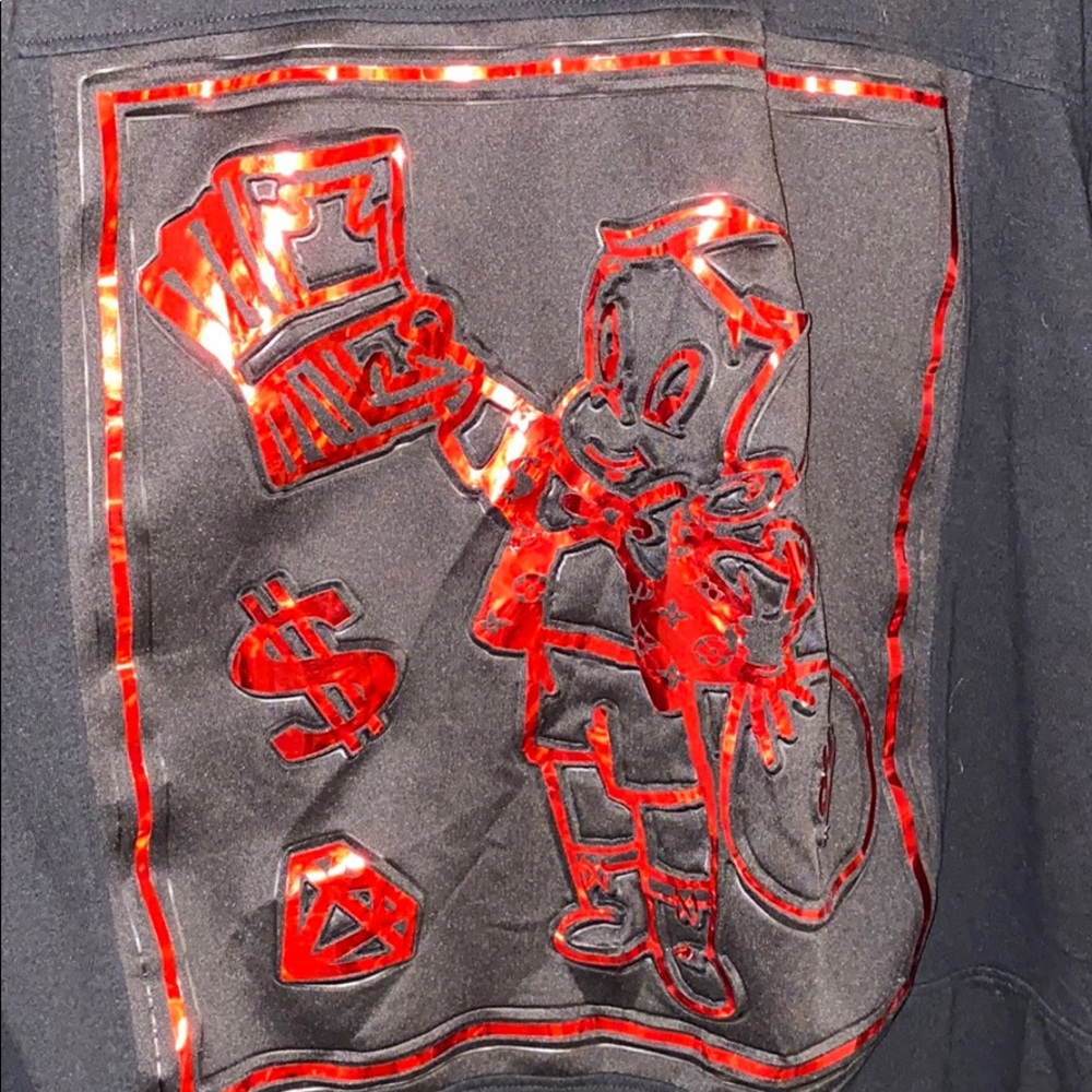Black & red shirt with design